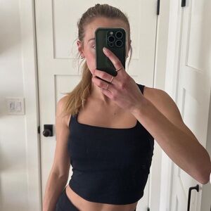 Black beyond yoga square neck workout tank